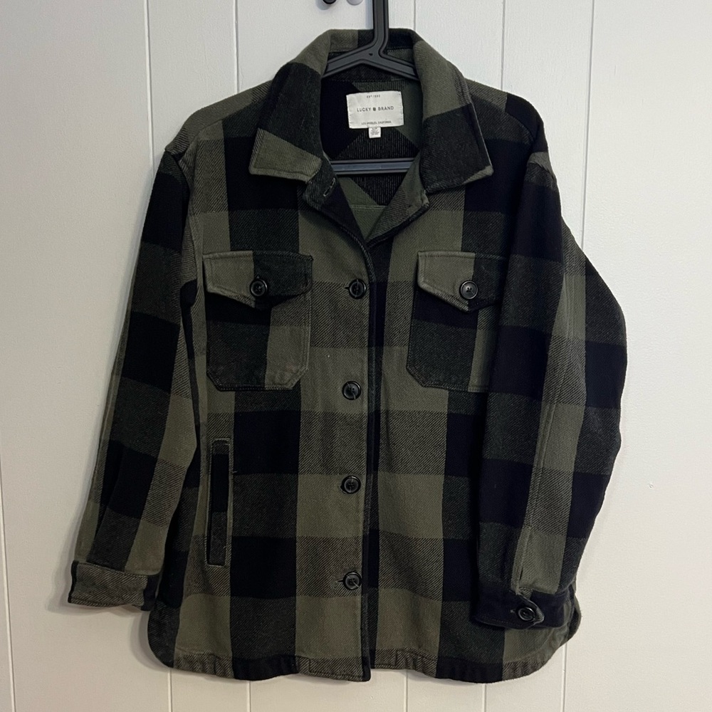 Lucky Brand Plaid Oversized Shirt‎ Jacket Size S/P